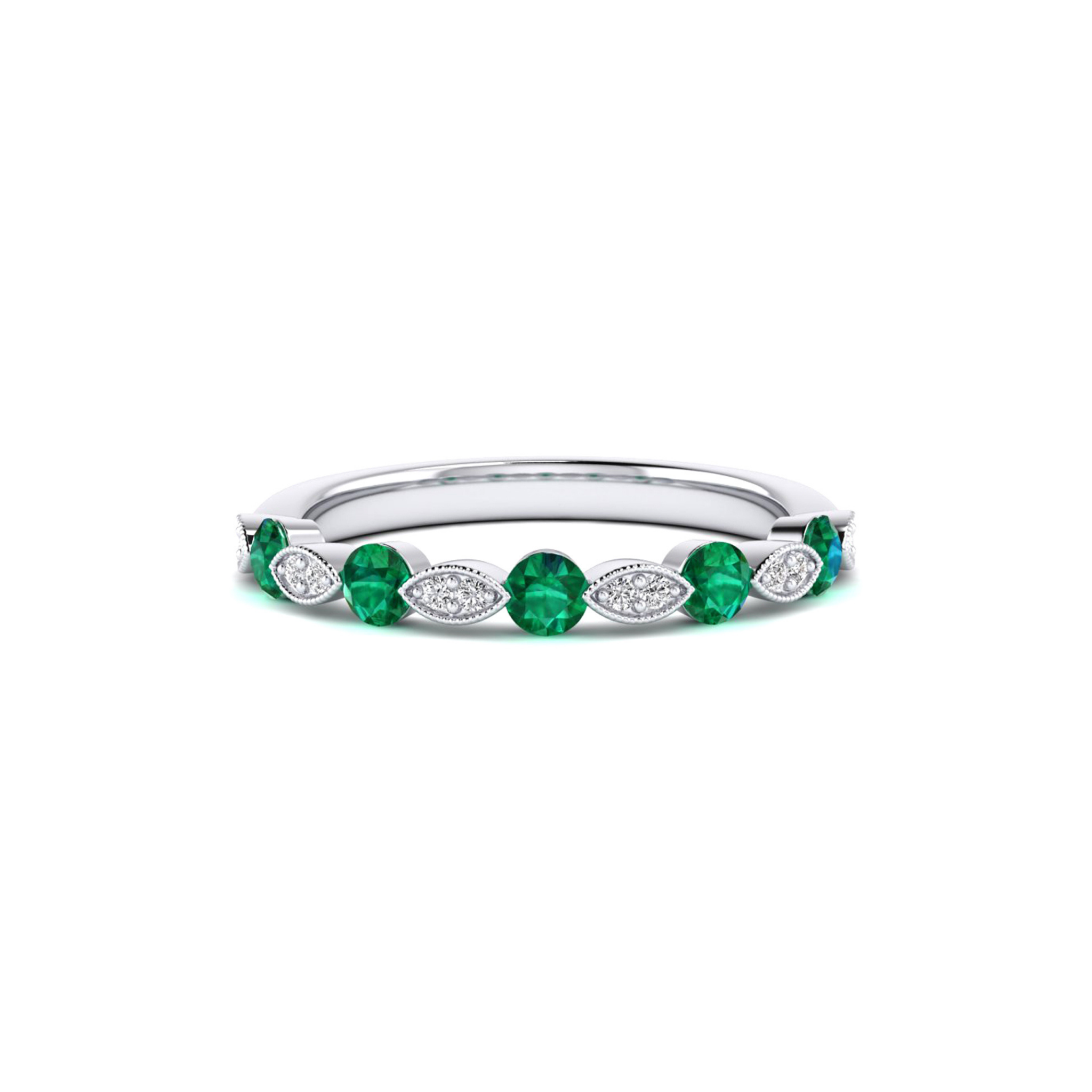 Fancy Emerald & Diamond Band