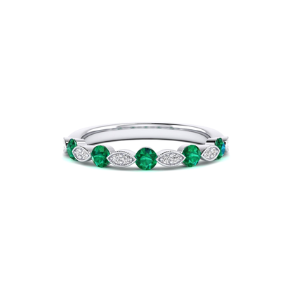 Fancy Emerald & Diamond Band