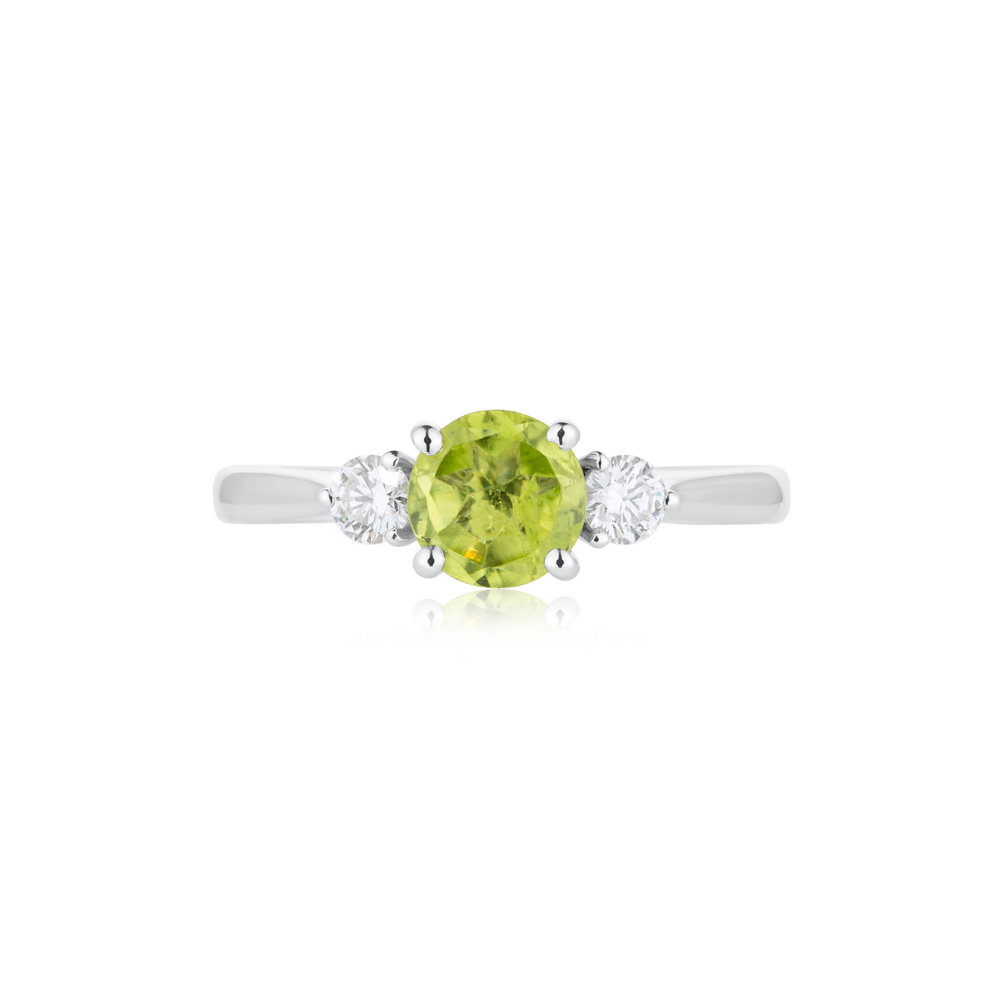 Peridot and Diamond Trilogy Ring