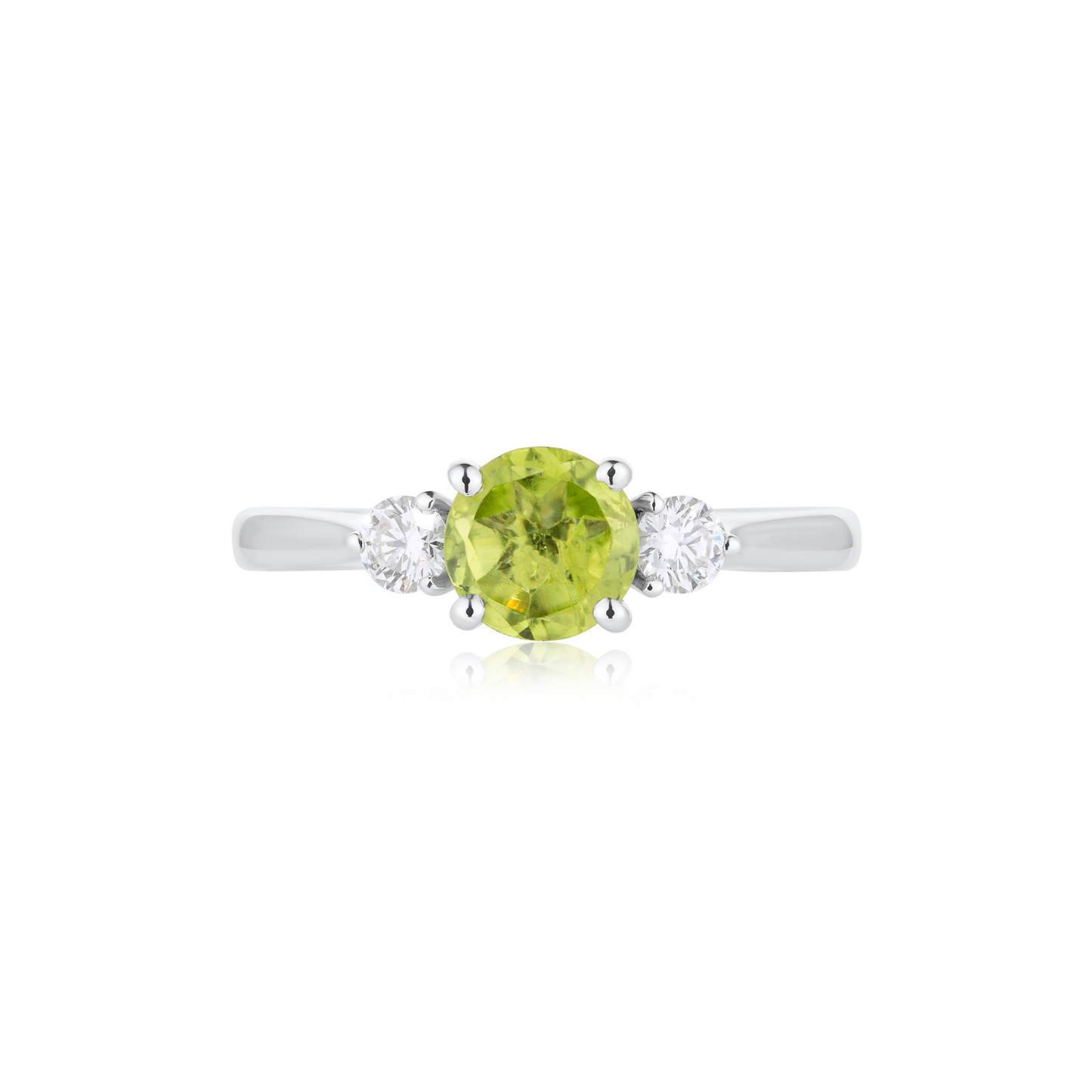 Peridot and Diamond Trilogy Ring
