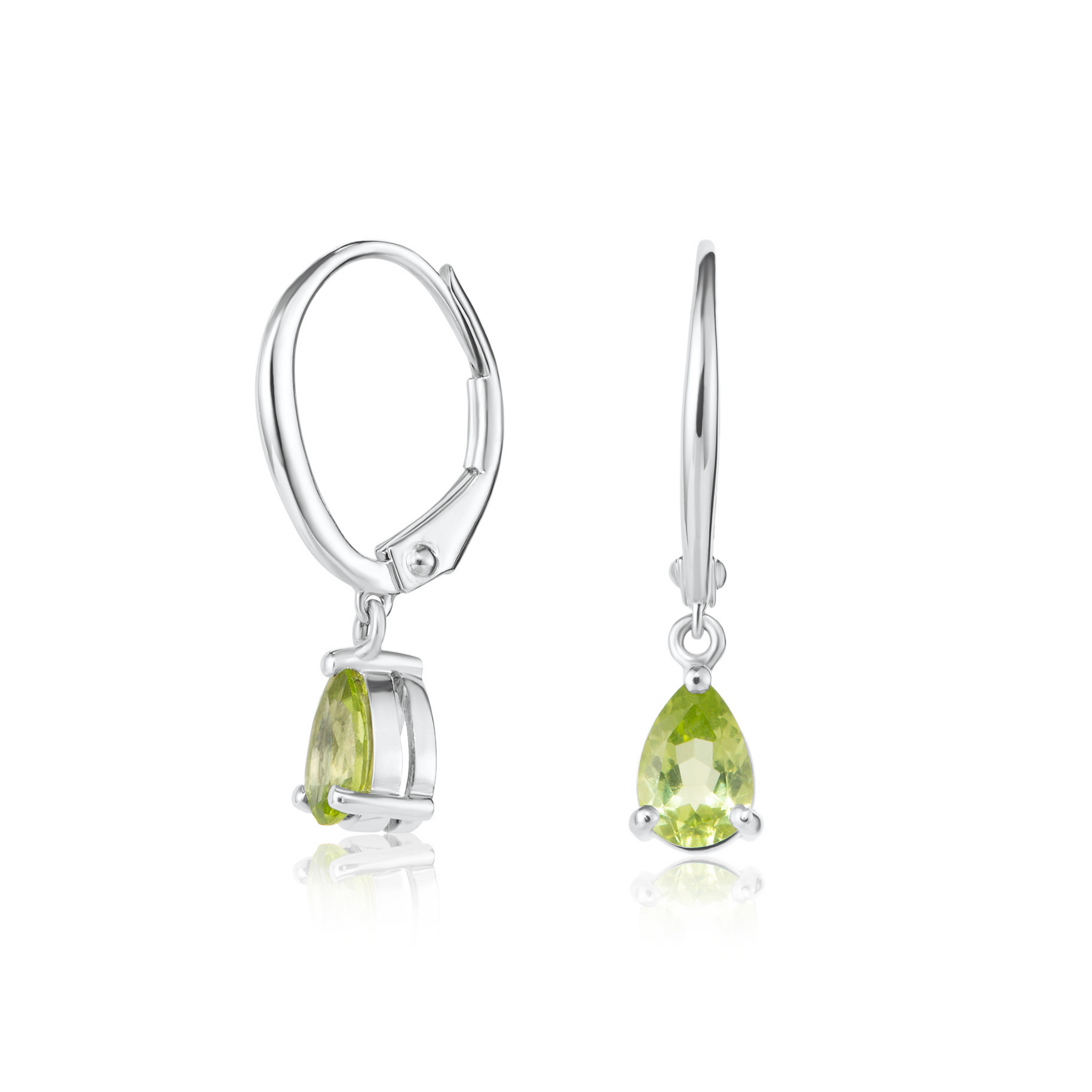 Pear Peridot Drop Earrings