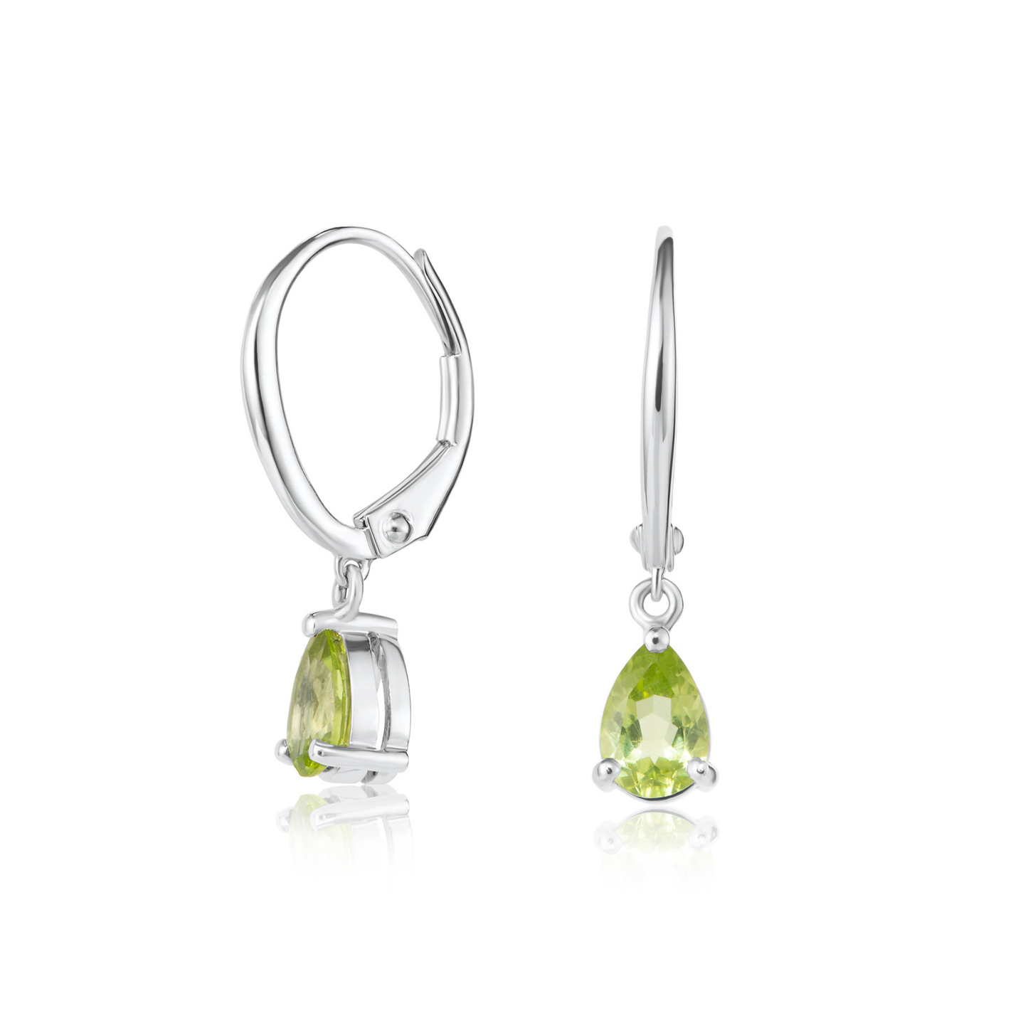 Pear Peridot Drop Earrings