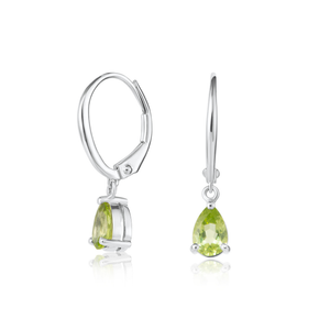 Pear Peridot Drop Earrings