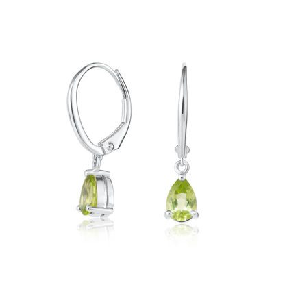 Pear Peridot Drop Earrings