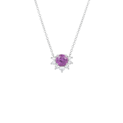 Pink Sapphire and Diamond Pendant