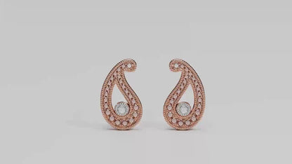 Paisley Pink Diamond Stud Earrings | 18ct White & Rose Gold