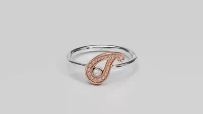Paisley Pink Diamond Ring | 18ct White & Rose Gold