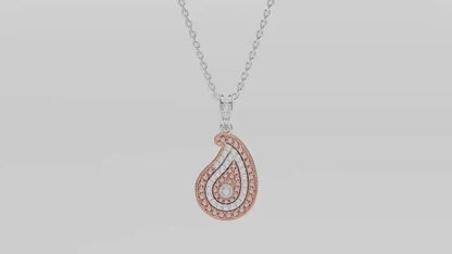 Paisley Pink Diamond Pendant Necklace | 18ct Rose & White Gold