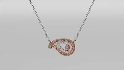 Paisley Pink Diamond Necklace | 18ct White & Rose Gold, Adjustable