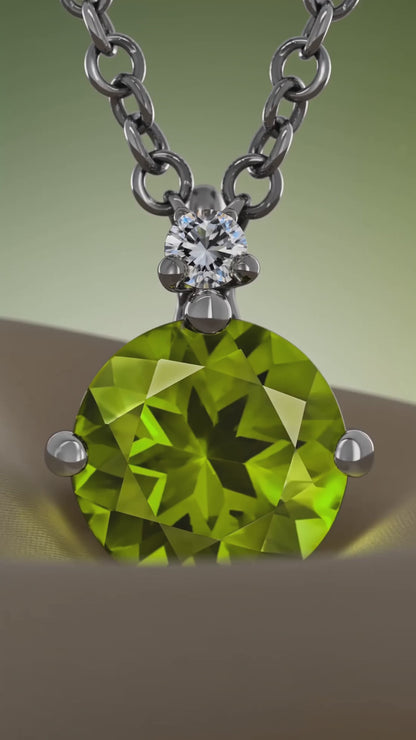 Peridot and Diamond Pendant