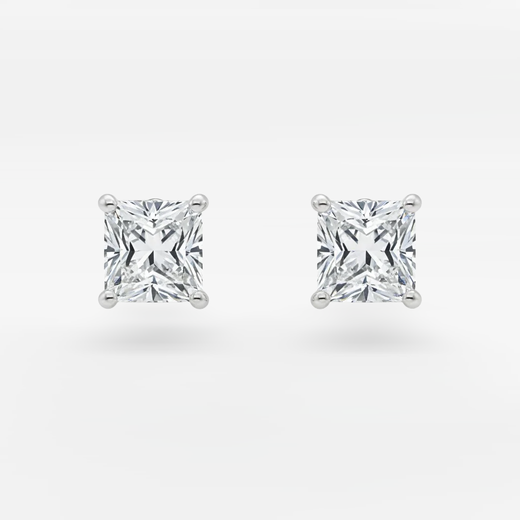 Matched Pair - 2=4.04ct Princess Natural Diamonds (GIA)