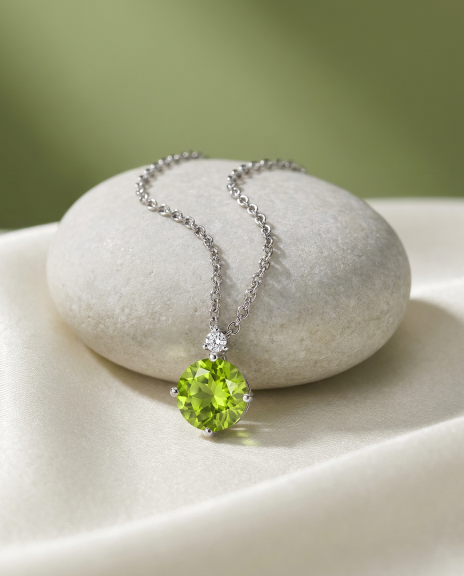 Peridot and Diamond Pendant
