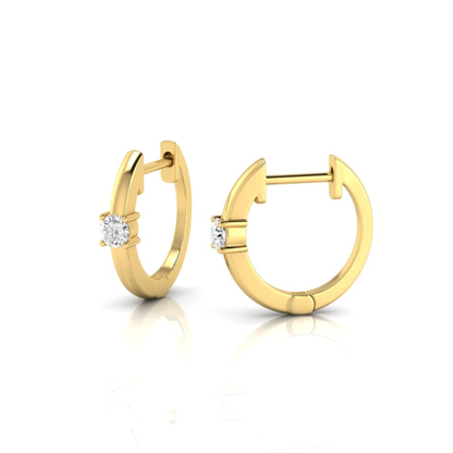 Round Brilliant Solitaire Huggies