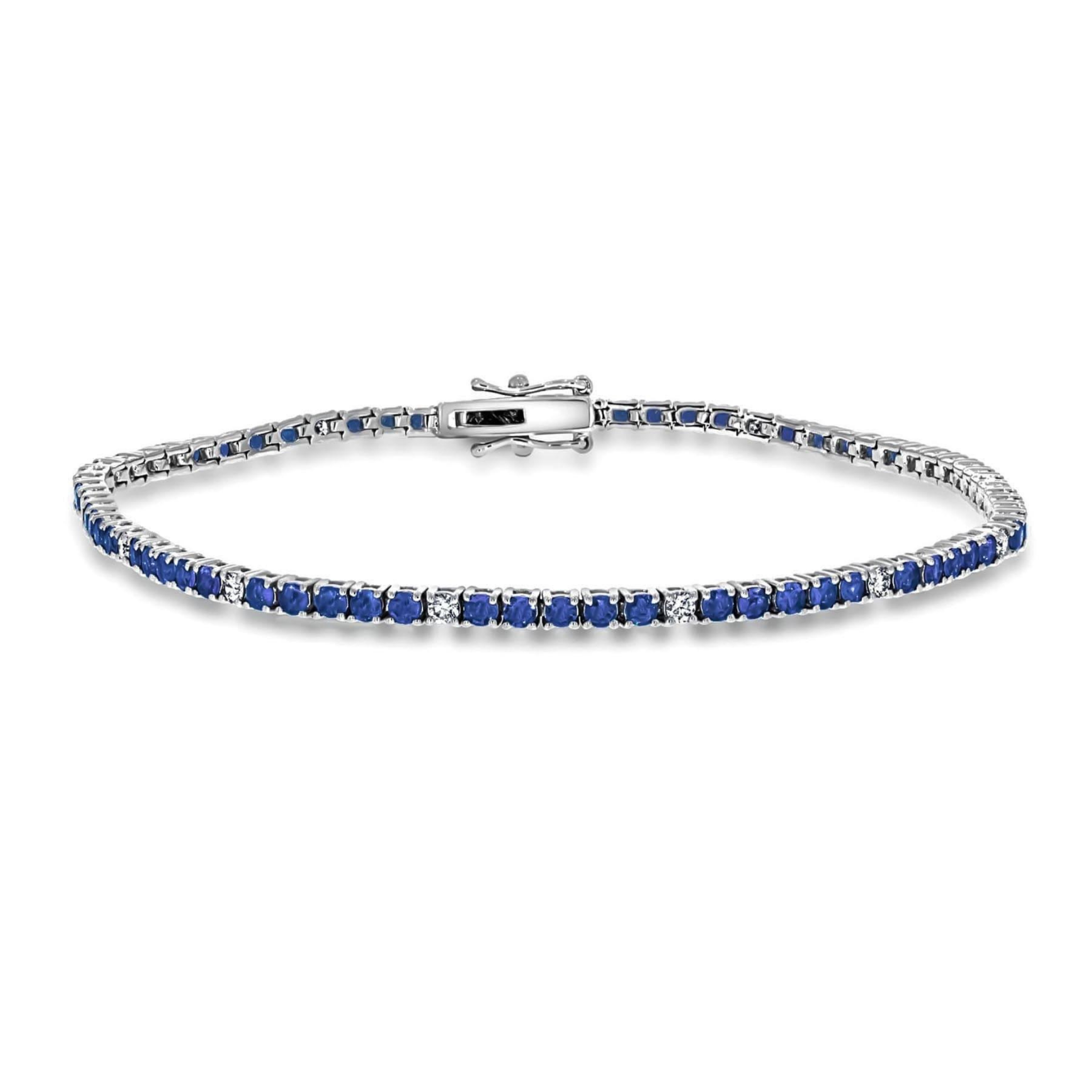 Blue Sapphire and Diamond Bracelet