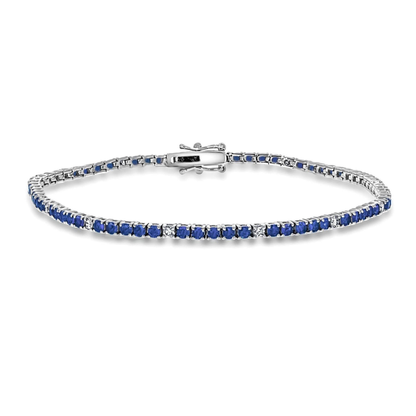 Blue Sapphire and Diamond Bracelet