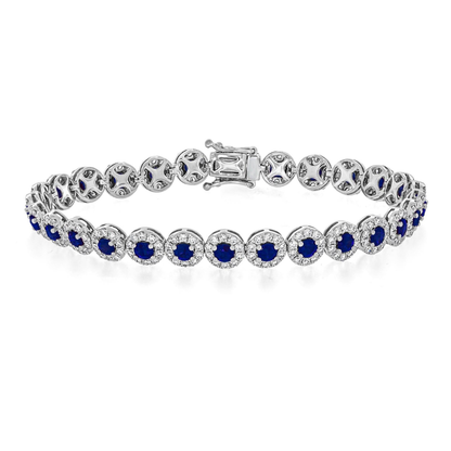 Sapphire and Diamond Halo Bracelet