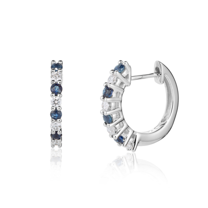 Sapphire and Diamond Huggies