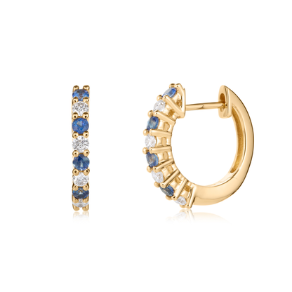 Sapphire and Diamond Huggies