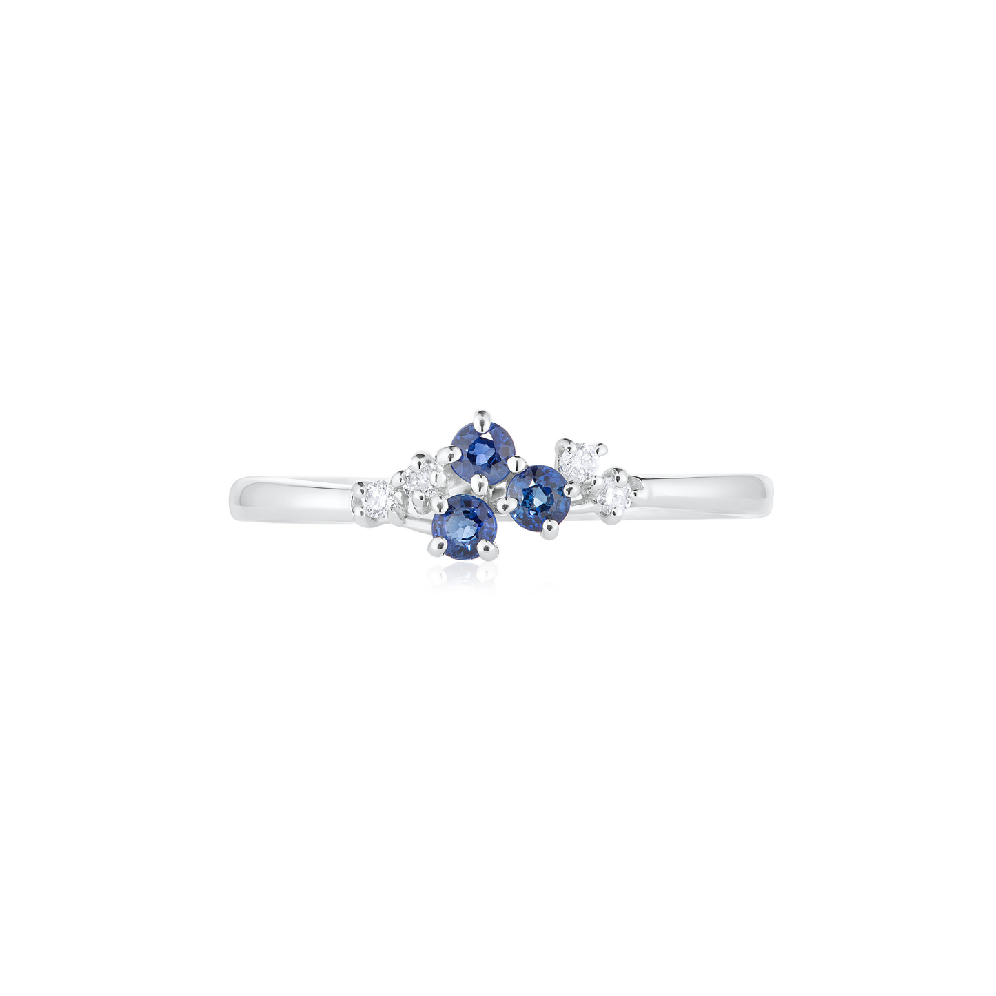 Blue Sapphire and Diamond Seven Stone Ring