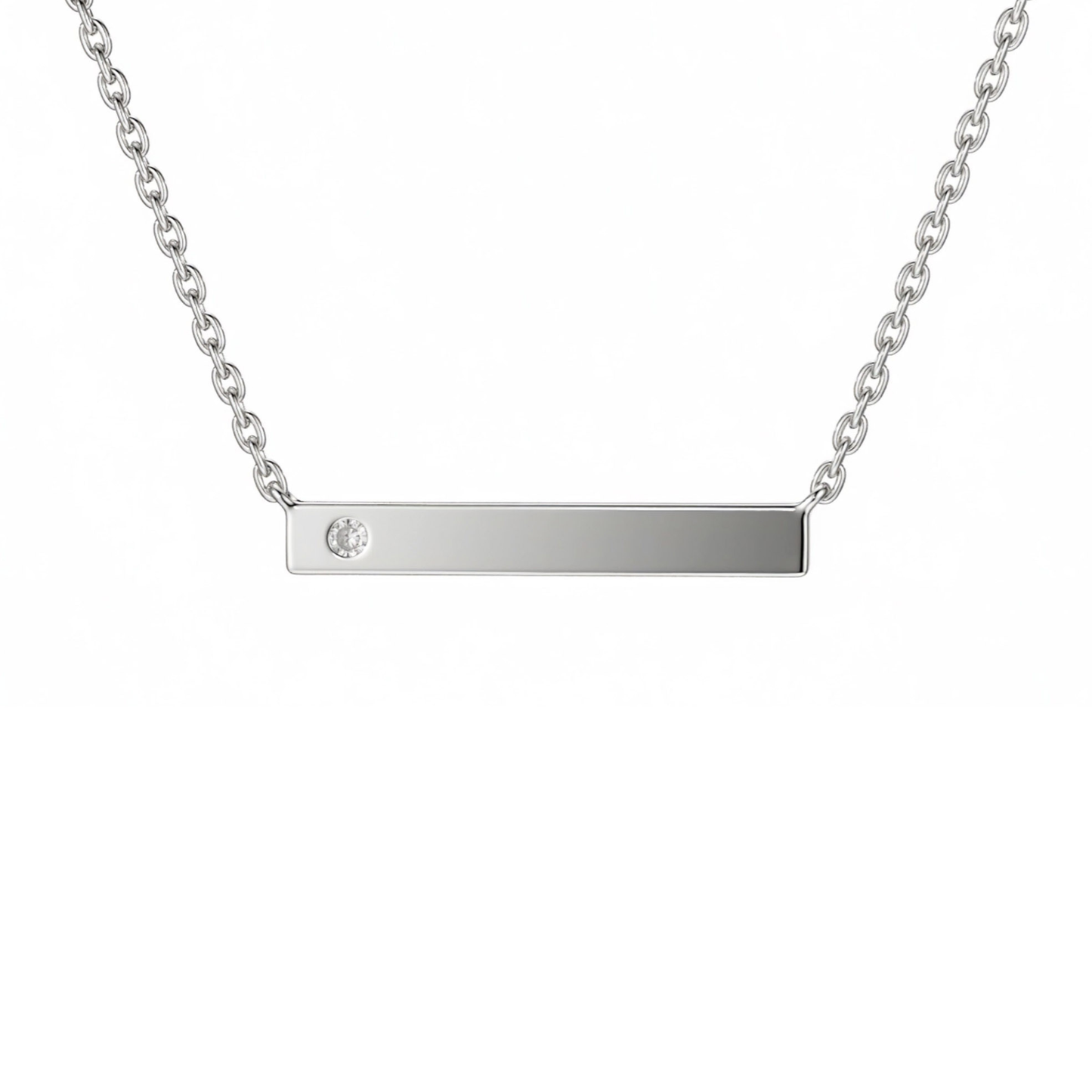 Single Diamond Bar Pendant