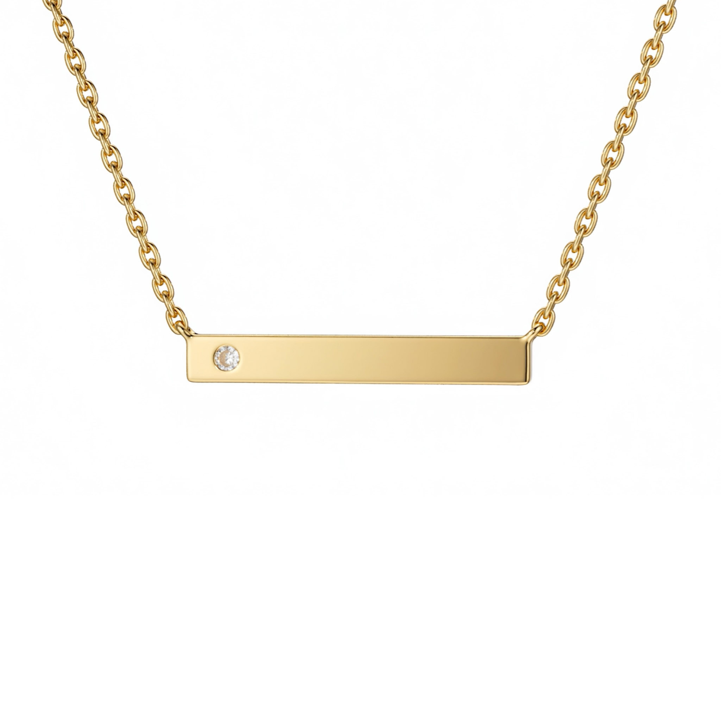 Single Diamond Bar Pendant