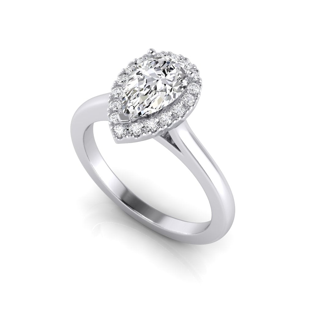 Madison Pear Halo Ring