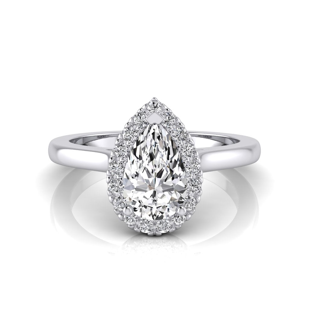 Madison Pear Halo Ring