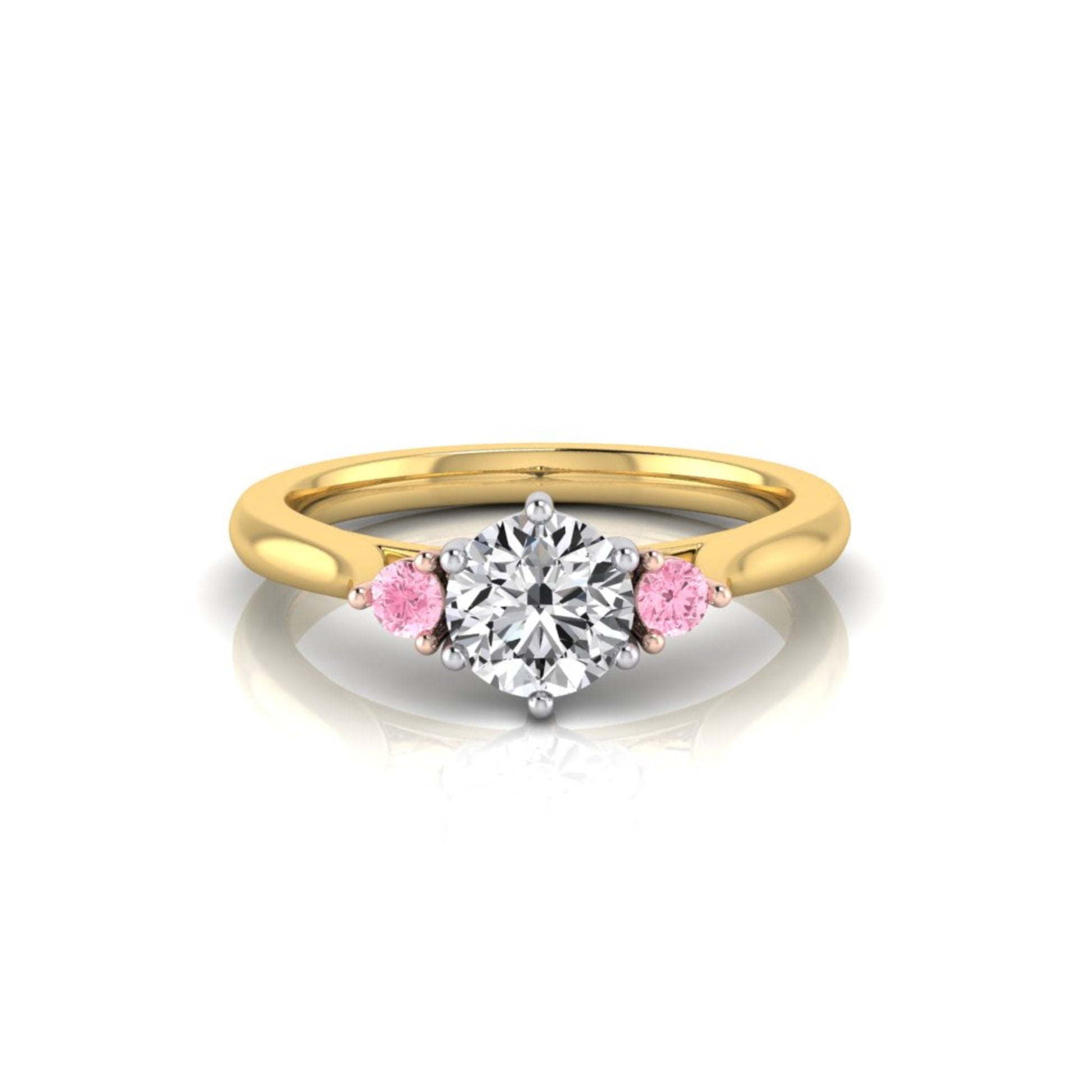 Heidi Pink & White Diamond Trilogy Ring