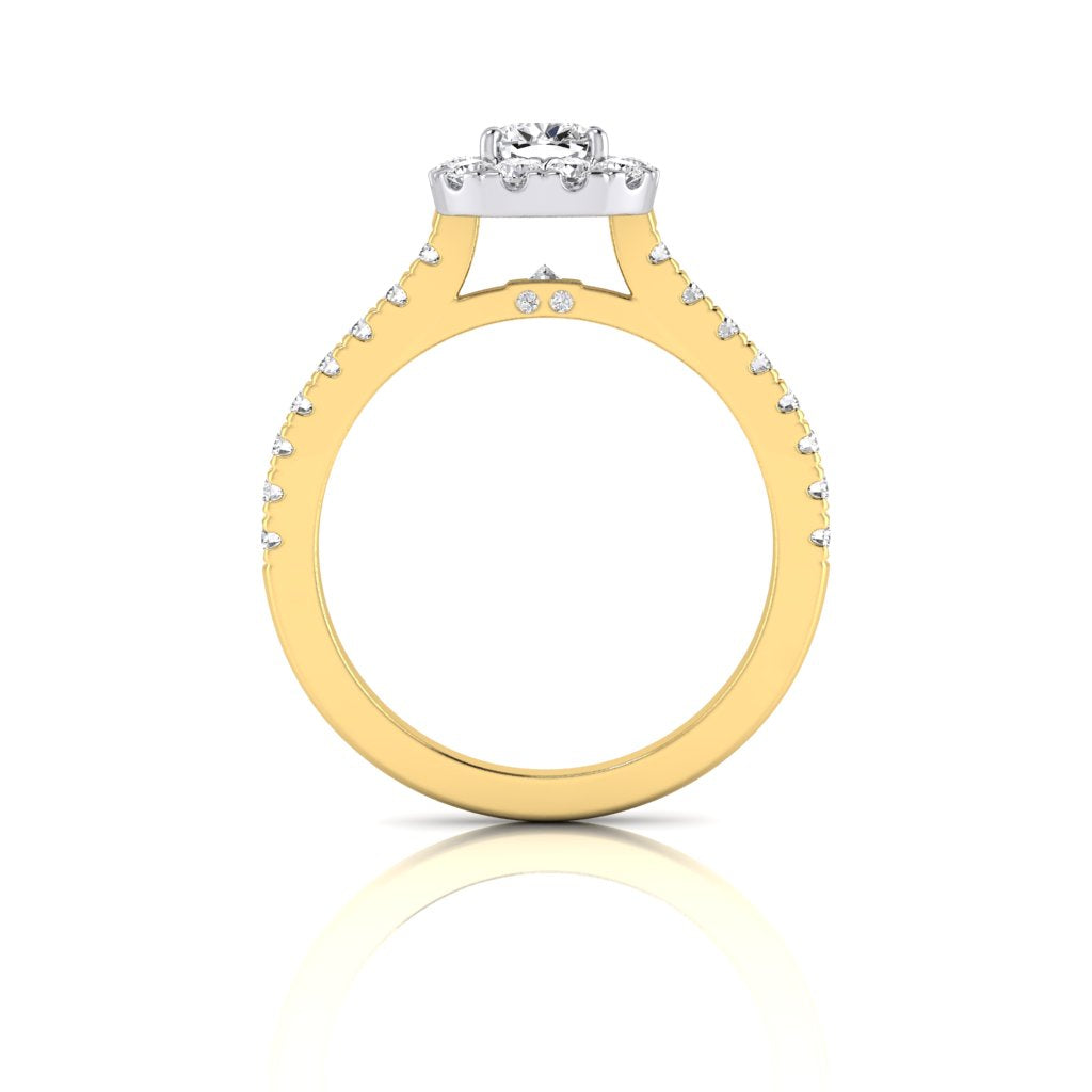 Flora Cushion Halo Diamond Ring