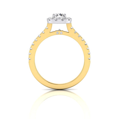 Flora Cushion Halo Diamond Ring