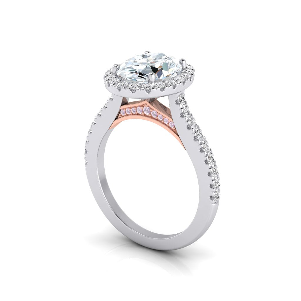 Athena Oval Halo Ring