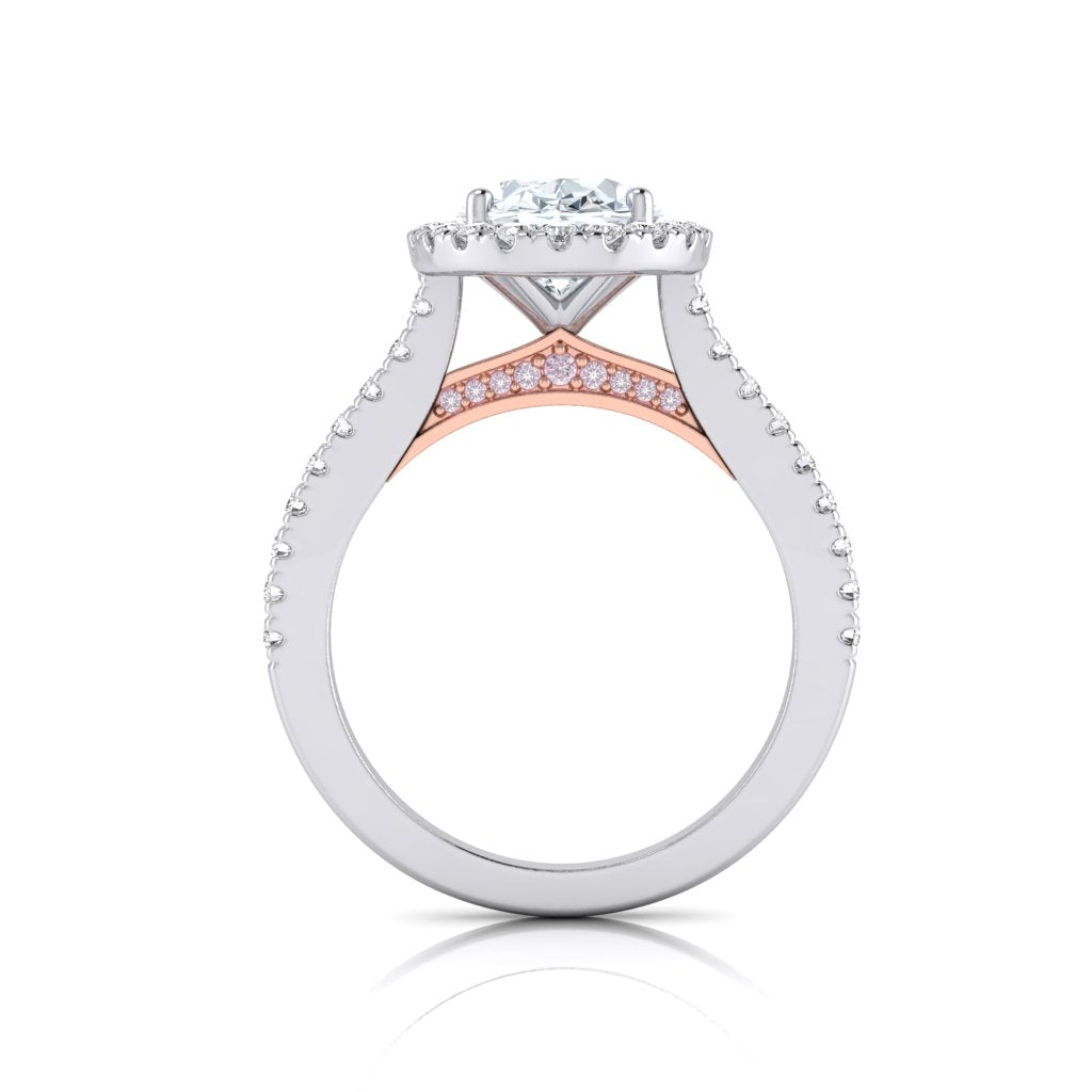 Athena Oval Halo Ring