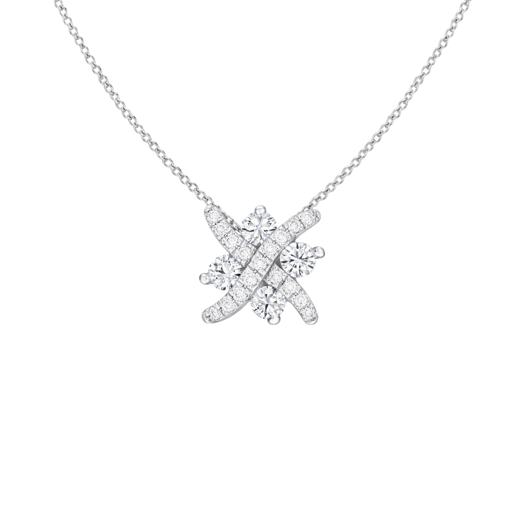 White Diamond Kiss Pendant