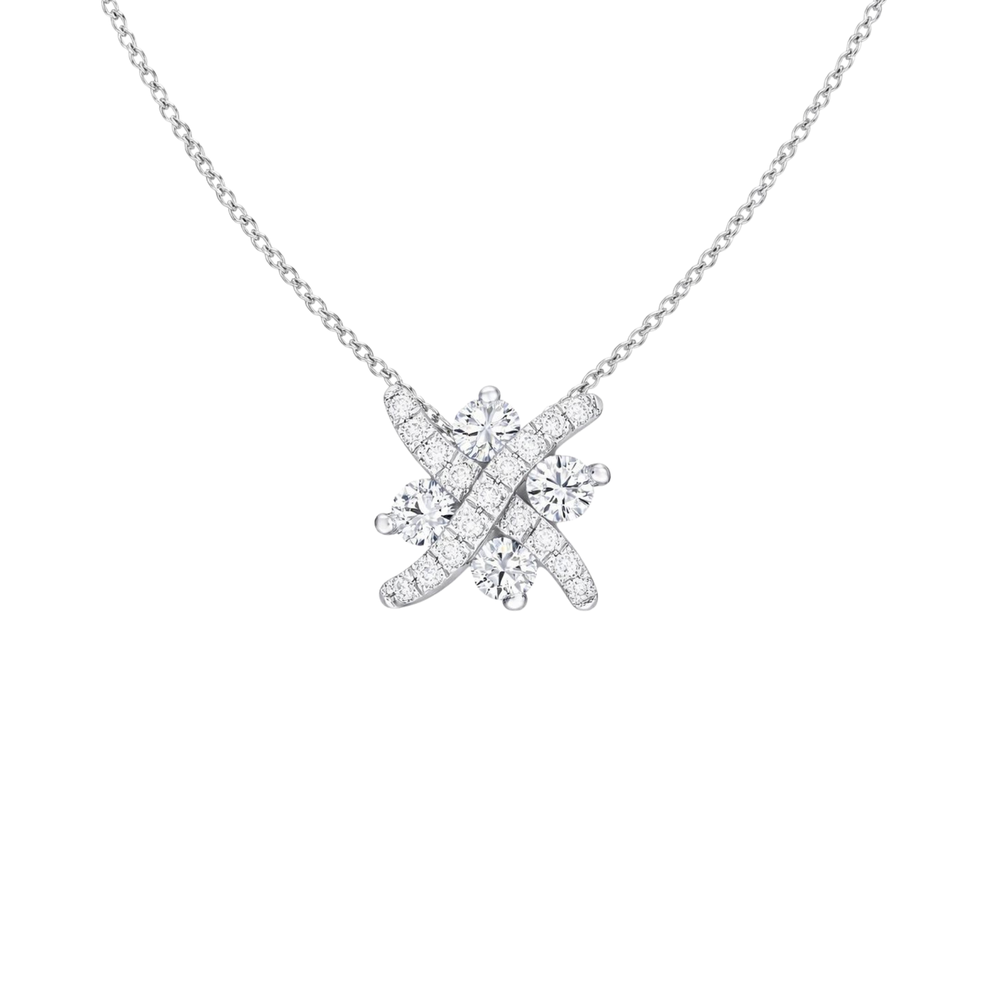 White Diamond Kiss Pendant