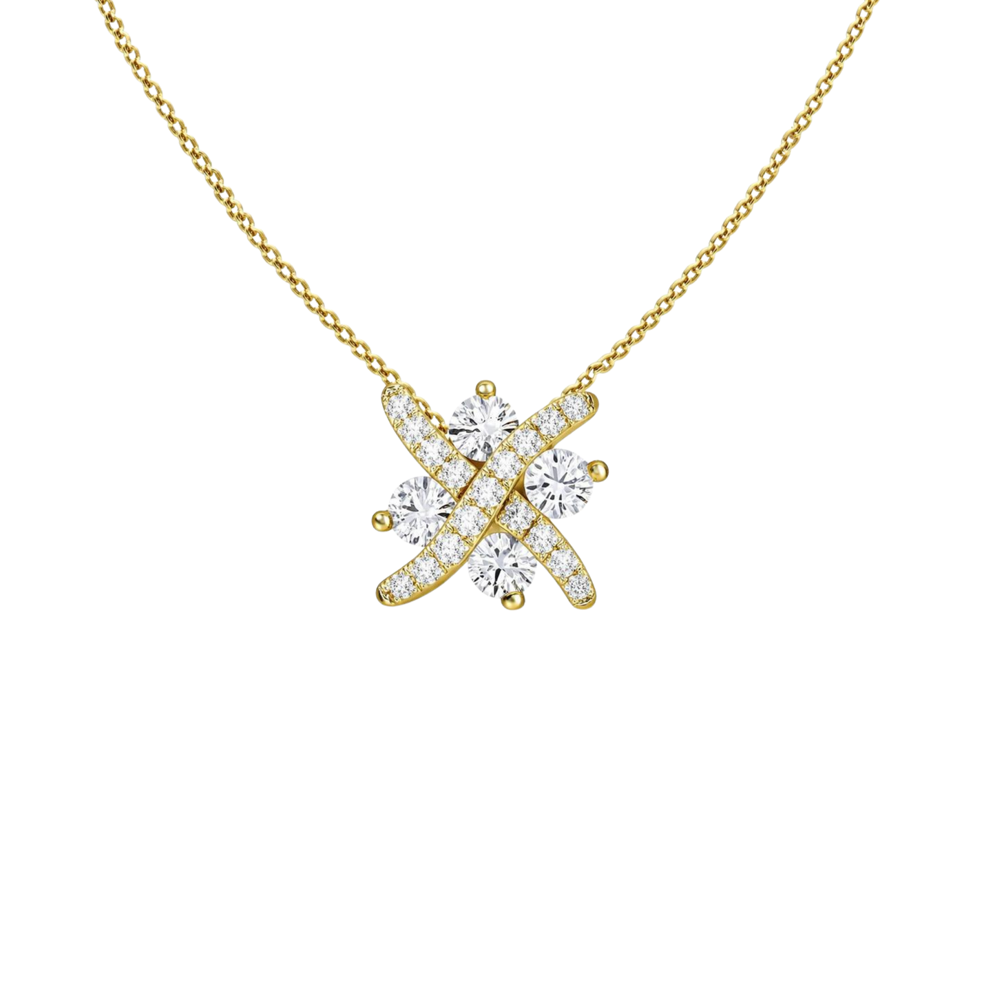 White Diamond Kiss Pendant