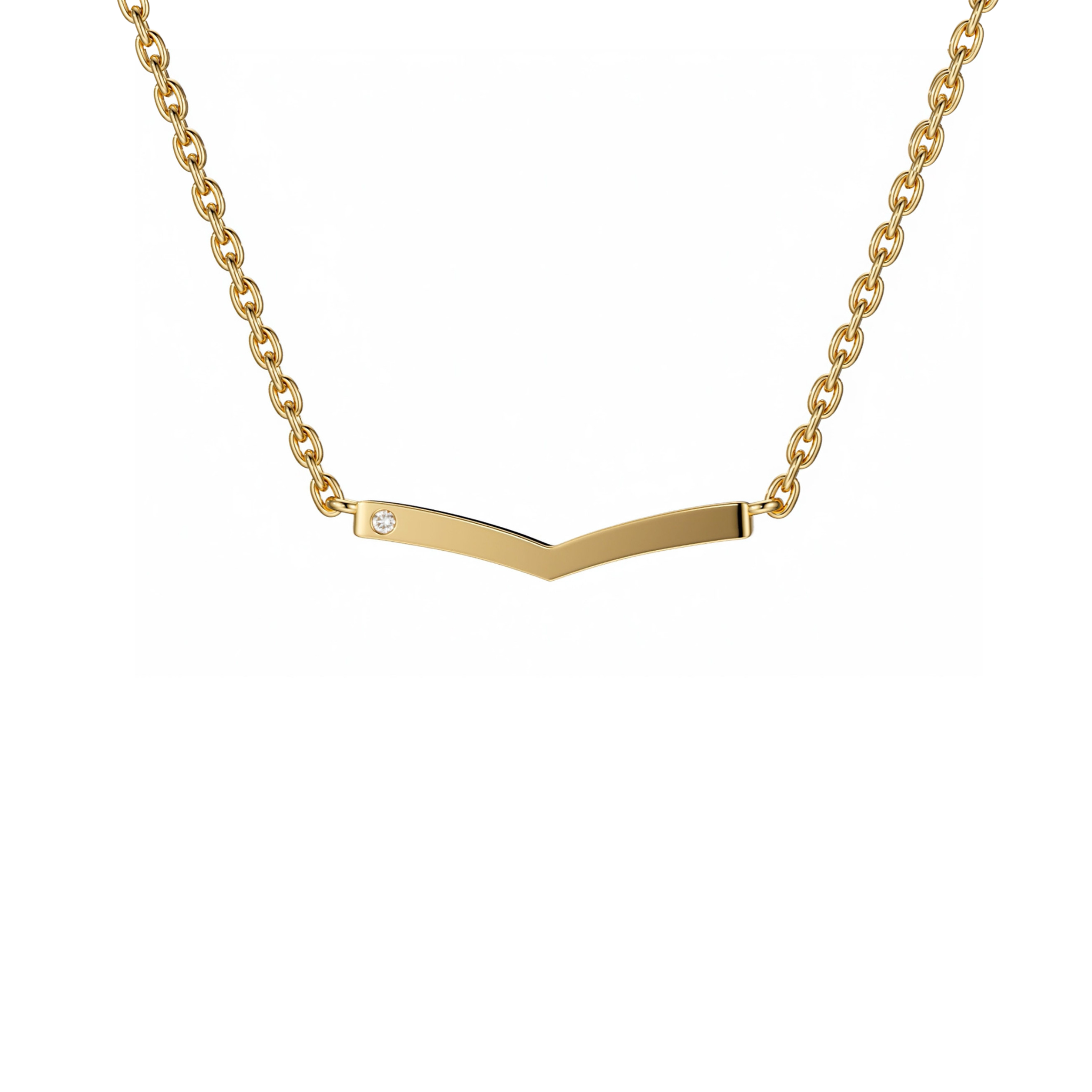 Wish Bone Diamond Pendant