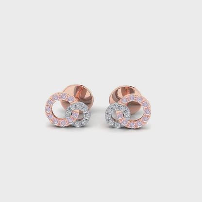 Eminence Pinks Diamond Interlocking Circles Earrings