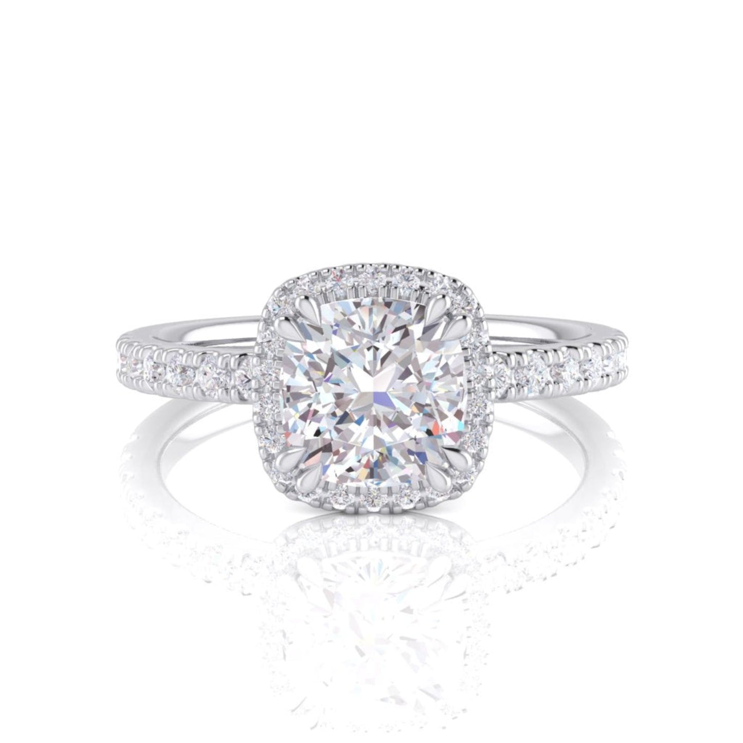 Hazel Cushion Diamond Halo Ring