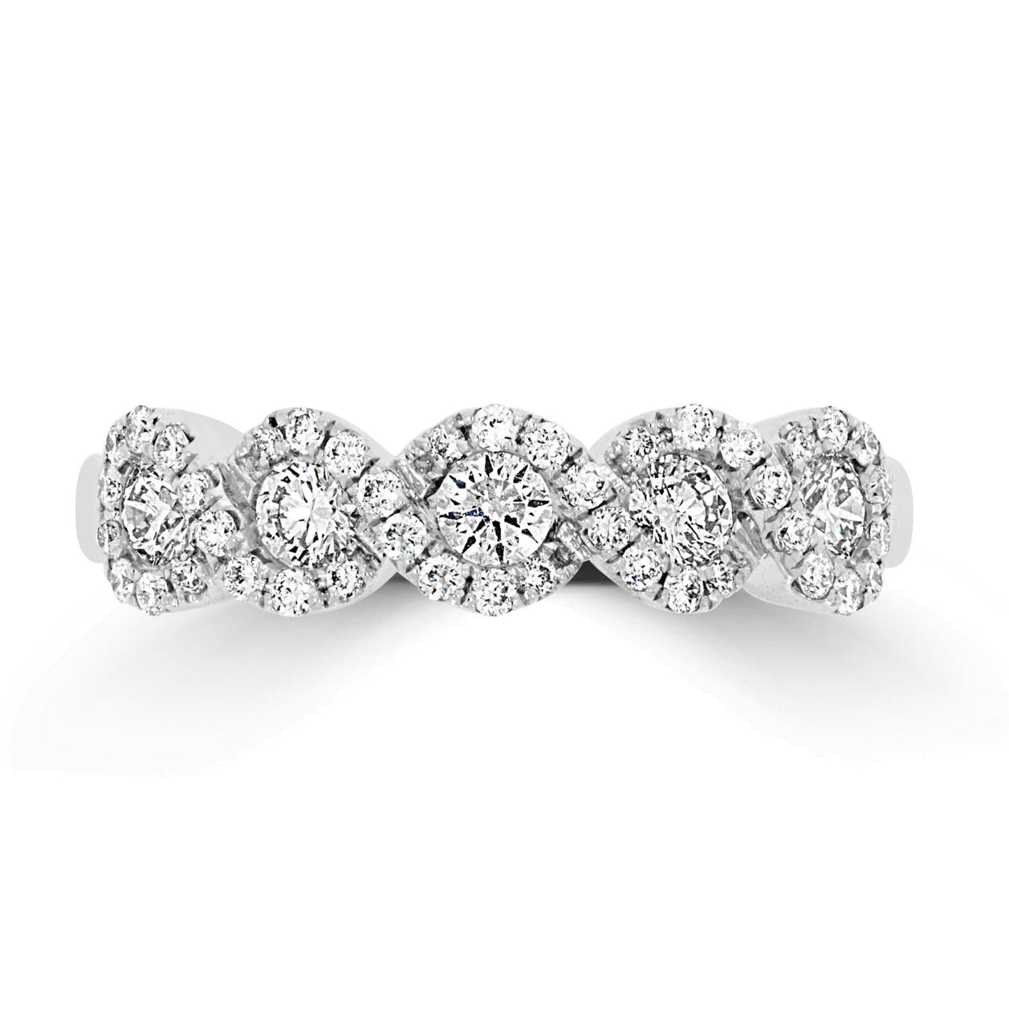 Twist Halo Diamond Ring | White Gold - Rosendorff Diamond Jewellers