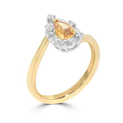 Natural Fancy Deep Yellow-Orange Pear Diamond - Rosendorff Diamond Jewellers