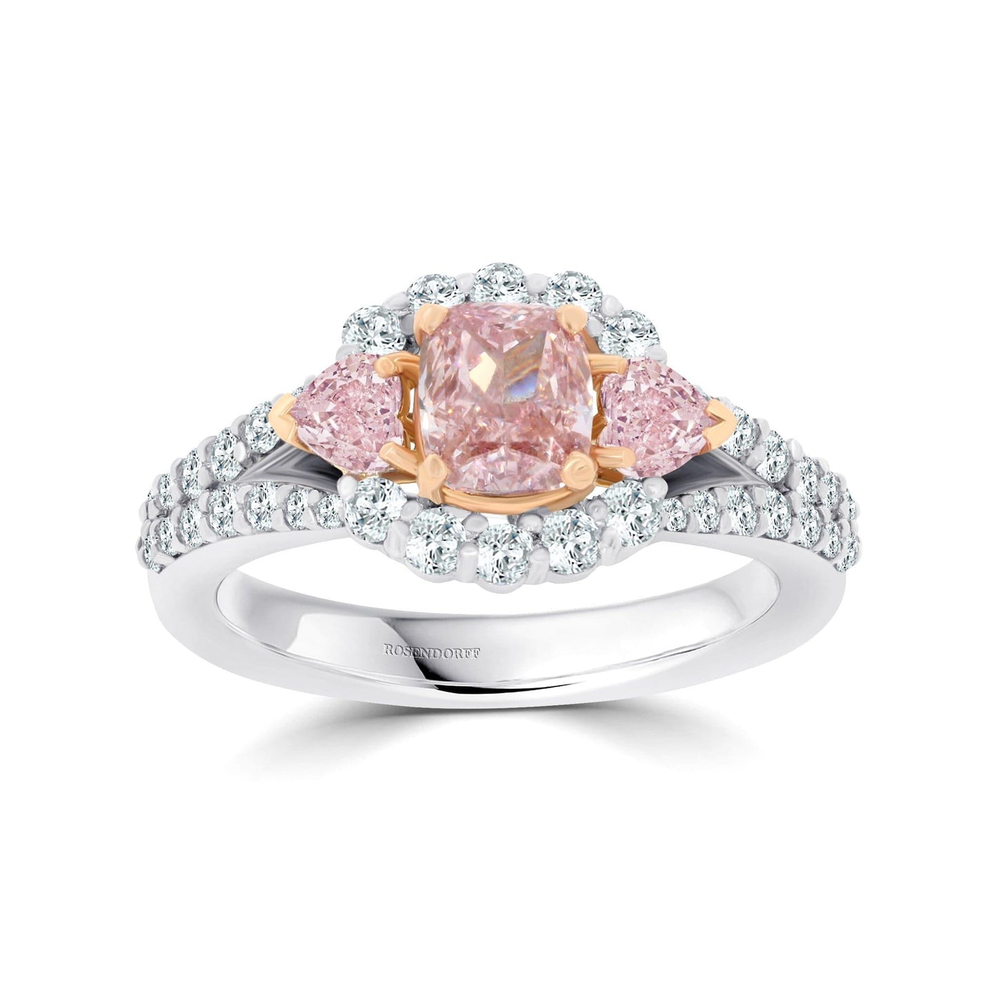Argyle 1.02ct Fancy Pink Diamond Trilogy Ring - Rosendorff Diamond Jewellers