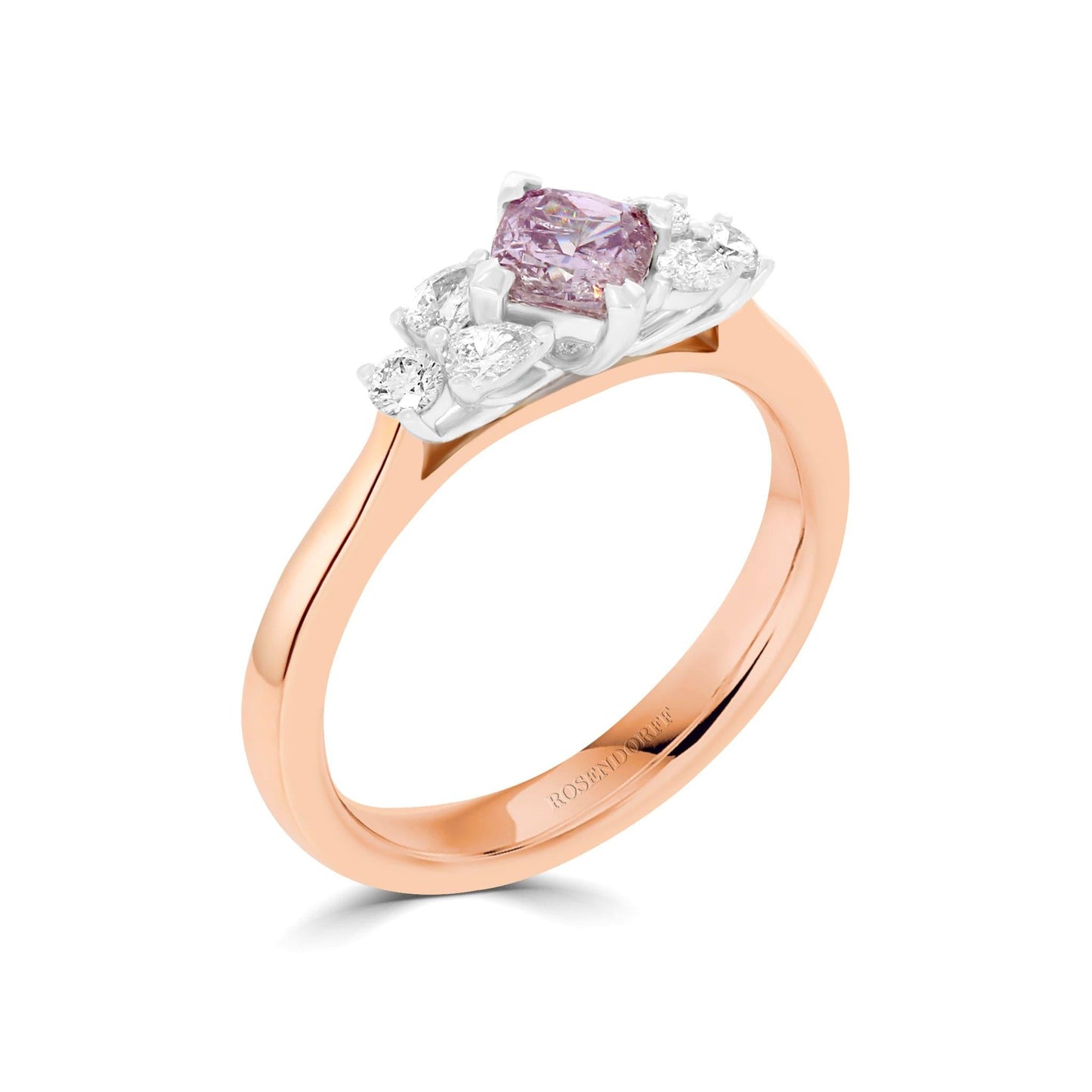 Incredible 0.50ct Fancy Intense Purple Pink Diamond Ring - Rosendorff Diamond Jewellers