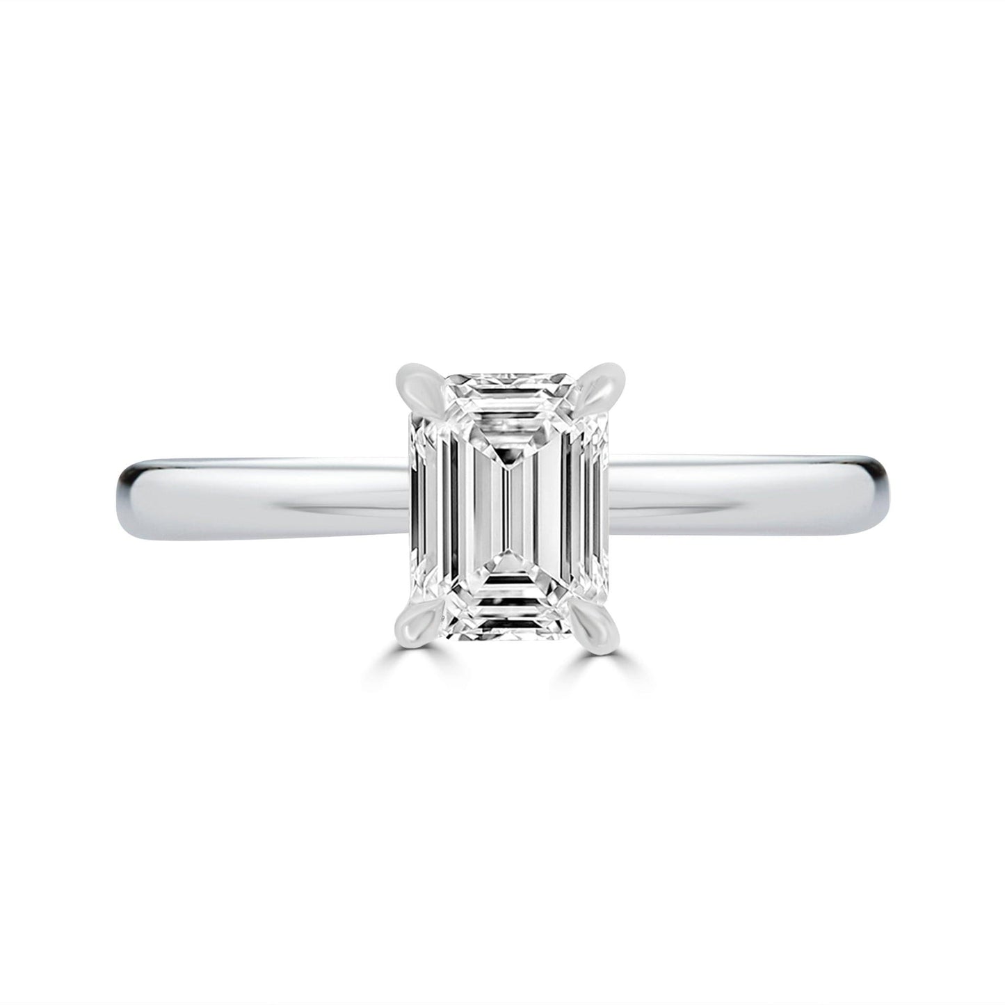 Emerald Cut Diamond Solitaire Engagement Ring 0.90ct - Rosendorff Diamond Jewellers