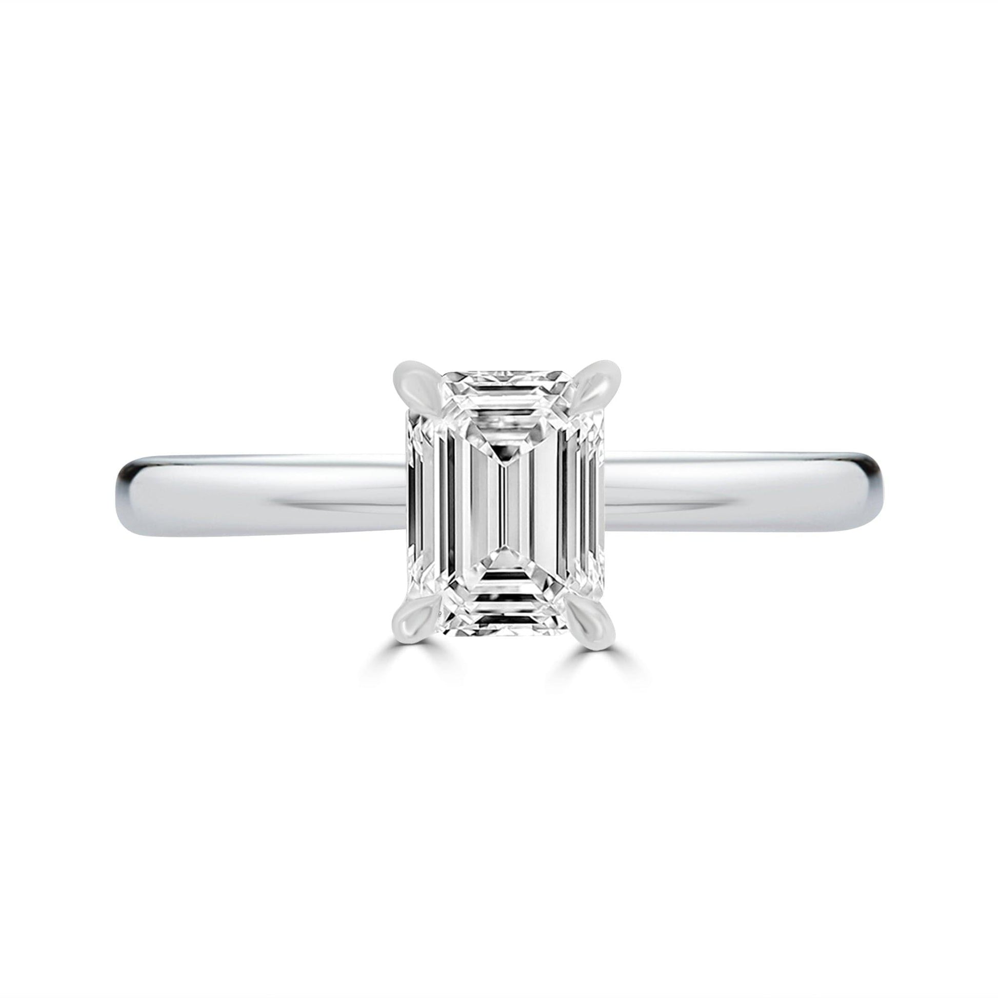 Emerald Cut Diamond Solitaire Engagement Ring 0.90ct - Rosendorff Diamond Jewellers