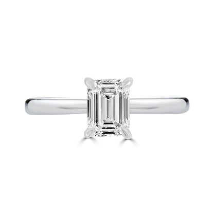 Emerald Cut Diamond Solitaire Engagement Ring 0.90ct - Rosendorff Diamond Jewellers