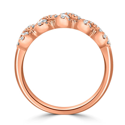 Twist Halo Diamond Ring | Rose Gold - Rosendorff Diamond Jewellers