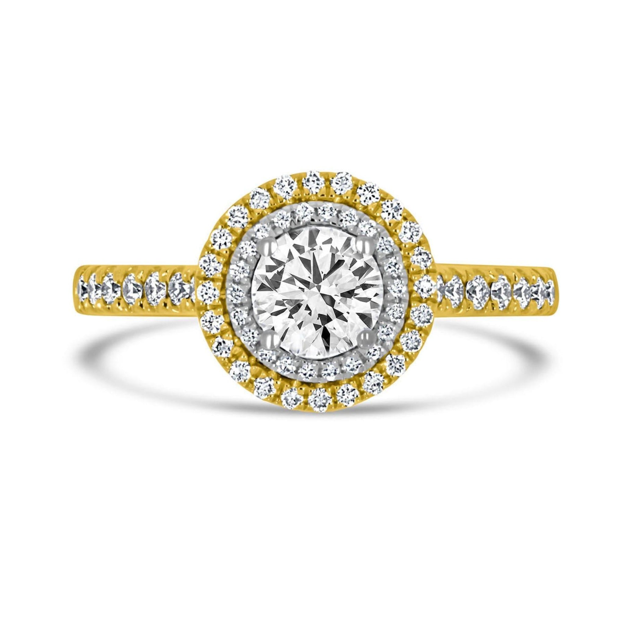 2.Ct Round Shape Moissanite Diamond Double Halo Engagement & Wedding Ring  14k White Gold – DiamondLoops