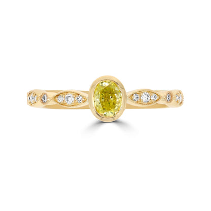 Fancy Intense Yellow Green Diamond Ring - Rosendorff Diamond Jewellers