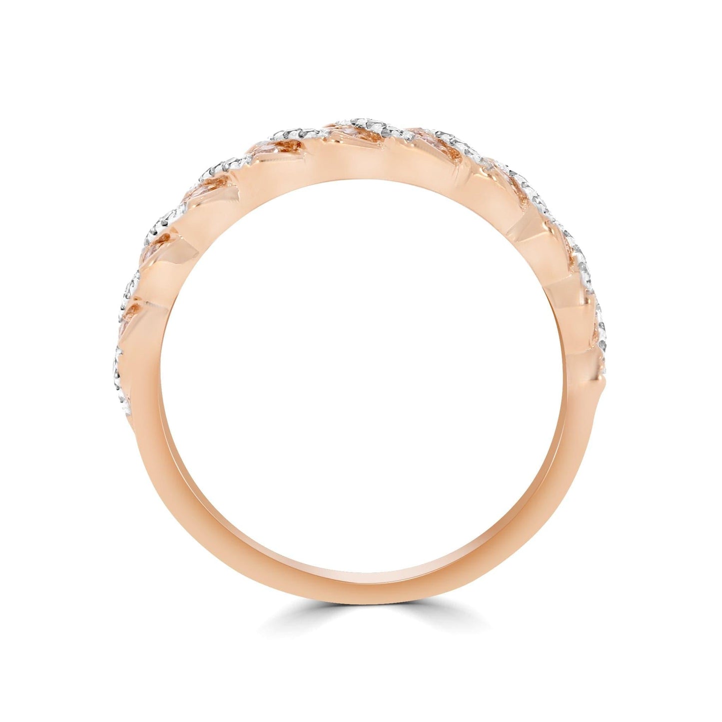 Eminence Pinks Rose Gold Twist Ring - Rosendorff Diamond Jewellers