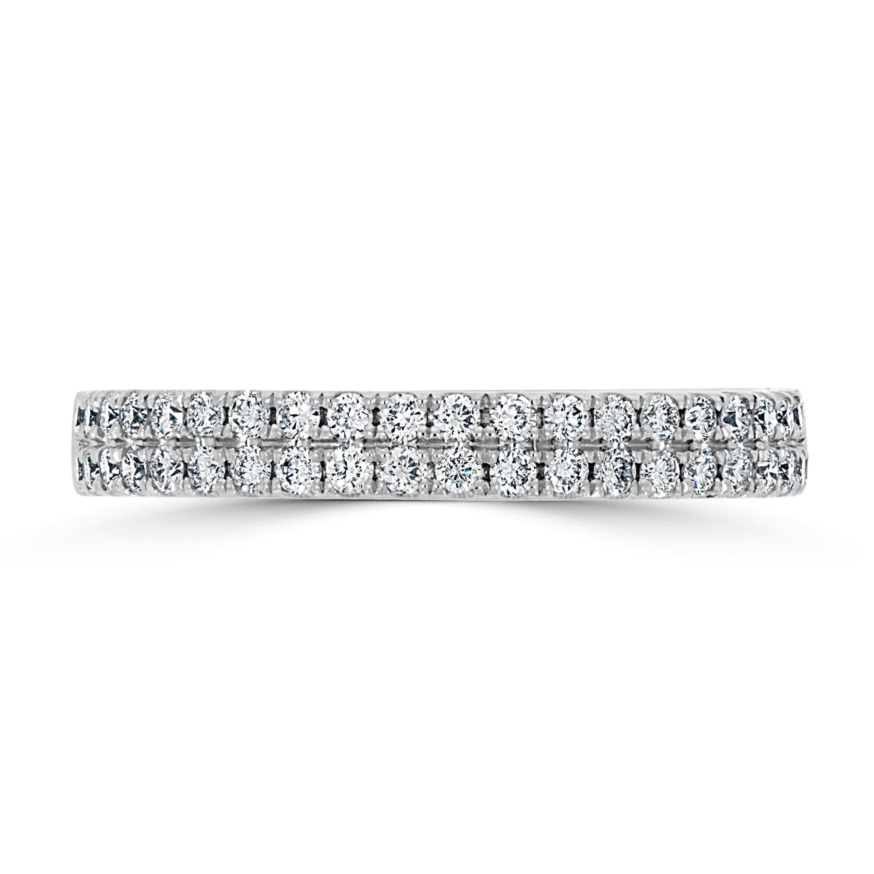 Double Row Diamond Band | 18ct White Gold - Rosendorff Diamond Jewellers
